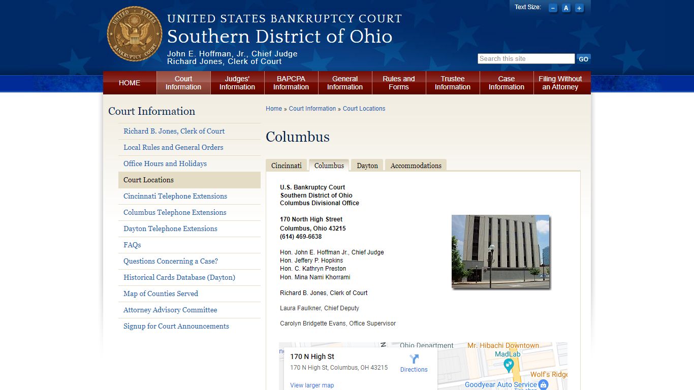 Columbus | Southern District of Ohio | United States Bankruptcy Court